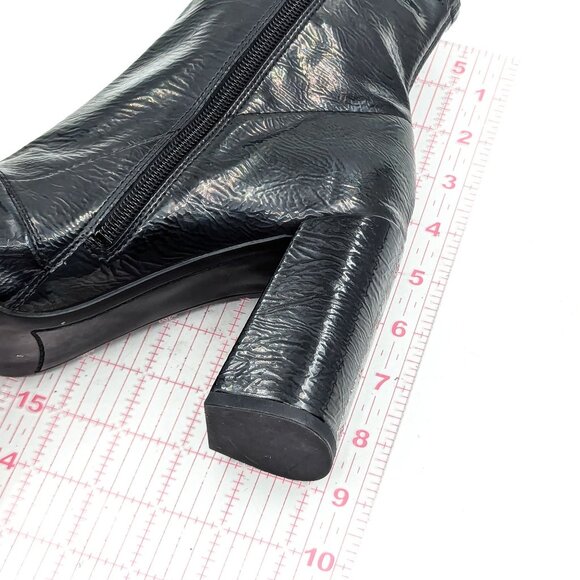 Franco Sarto Women Harmond 30th Vintage 90's Ash Black Square Toe Boots size 8.5 - Picture 5 of 11